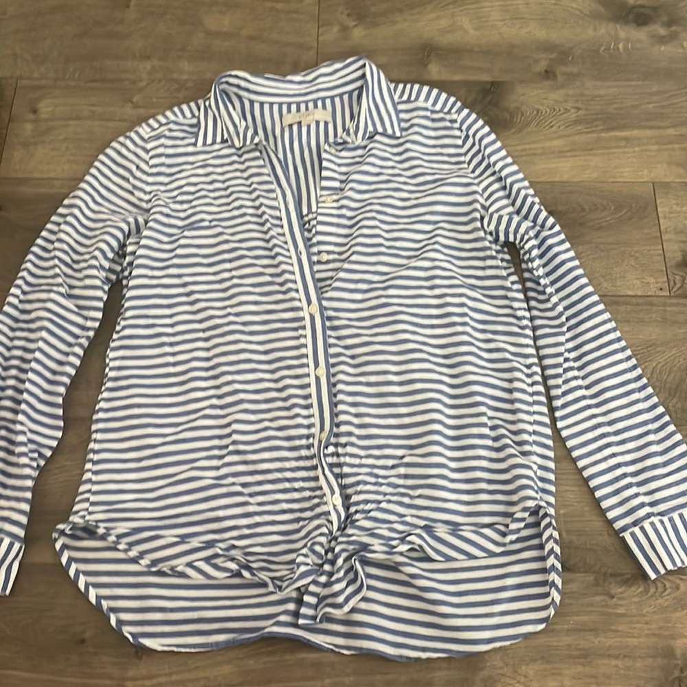 Loft Blue and White Button Down size M